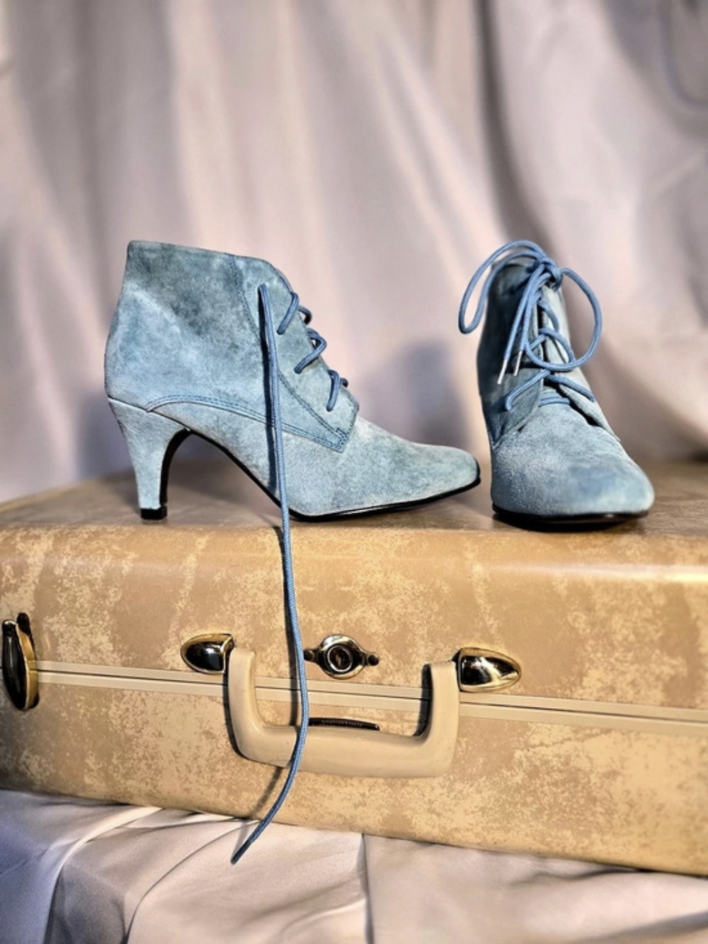 Blue Lace-Up Heels Newport News